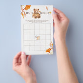 Herfst Teddybeer BINGO Baby Shower Spel Flyer (Hand)