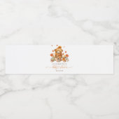 Herfst Teddybeer en pompoenen Baby shower Waterfles Etiket (Enkel label)
