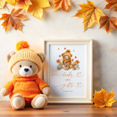 Herfst Teddybeer en pompoenen boeken en geschenken Poster