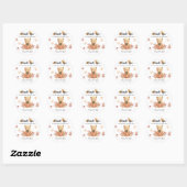 Herfst teddybeer met pompoen dank je ronde sticker (Vel)