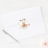 Herfst teddybeer met pompoen dank je ronde sticker (Envelop)