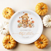 Herfst Teddybeer met pompoenen Baby shower Papieren Bordje