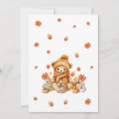 Herfst Teddybeer We kunnen bijna wachten Baby show Kaart (Achterkant)