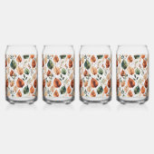 Herfst terra cotta en salie bladeren patroon blikvorm glas (Voorkant)