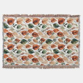 Herfst terra cotta en salie bladeren patroon deken (Voorkant)
