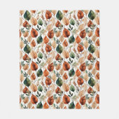 Herfst terra cotta en salie bladeren patroon fleece deken (Voorkant)