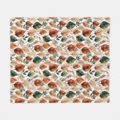 Herfst terra cotta en salie bladeren patroon fleece deken (Voorkant (Horizontaal))