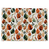 Herfst terra cotta en salie bladeren patroon groot cadeauzakje (Achterkant)