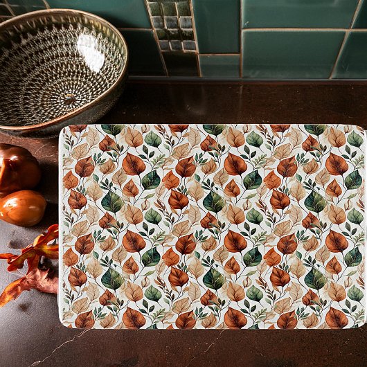 Herfst terra cotta en salie bladeren patroon snijplank