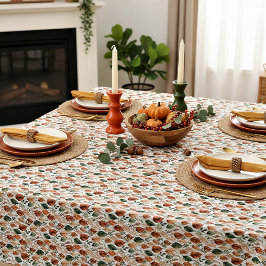 Herfst terra cotta en salie bladeren patroon tafelkleed