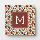 Herfst terra cotta en salie bladeren patroonmonogr fotoplaat (Voorkant)