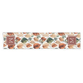 Herfst terra cotta en salie bladeren patroonmonogr korte tafelloper (Horizontaal)
