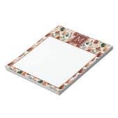 Herfst terra cotta en salie bladeren patroonmonogr notitieblok (Linkerzijde)