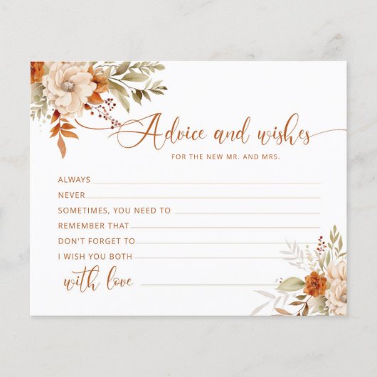 Herfst terracotta Advies en wensen vrijgezellenfee (Voorkant)