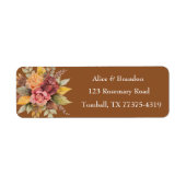 Herfst Terracotta Autumn Rustic Boho Trouwlabel Etiket (Voorkant)