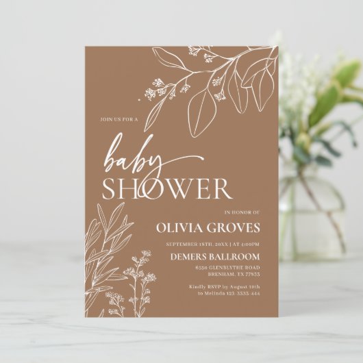 Herfst terracotta Baby shower Kaart (Staand voorkant)