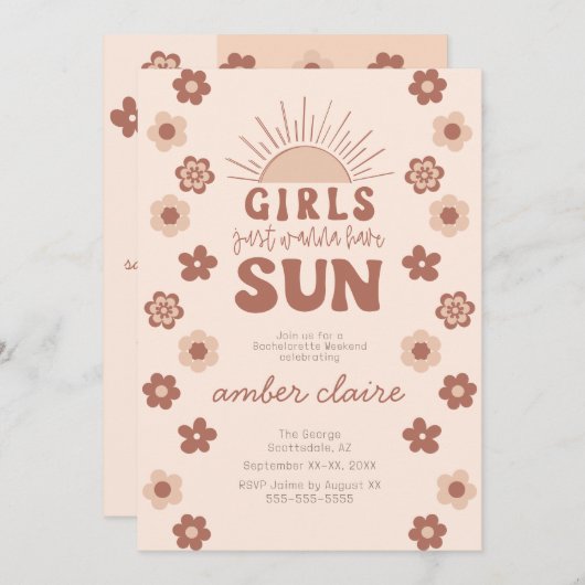 Herfst Terracotta Bachelorette Party Scottsdale Kaart (Voorkant / Achterkant)