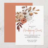 Herfst Terracotta Bisque Floral Friendsgiving Kaart (Voorkant / Achterkant)