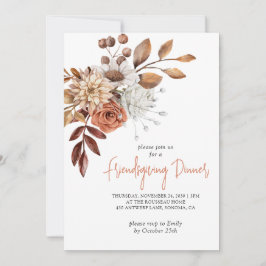 Herfst Terracotta Bisque Floral Friendsgiving Kaart