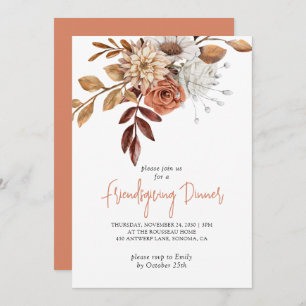 Herfst Terracotta Bisque Floral Friendsgiving Kaart
