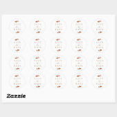 Herfst Terracotta Bladeren Save The Date Envelope  Ronde Sticker (Vel)