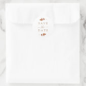 Herfst Terracotta Bladeren Save The Date Envelope  Ronde Sticker (Tas)