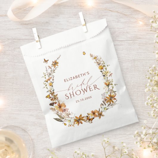 Herfst Terracotta Bloem Bruidsdouche Bedankzakje (Geknipt)