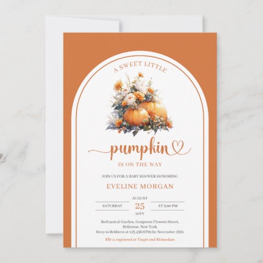 Herfst terracotta bloemen boogmeisje Een beetje po Kaart (Voorkant)