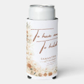 Herfst Terracotta Bloemen bruiloft Koelbox gunst Seltzer Blikjeskoeler (Seltzer Voorkant)