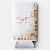 Herfst Terracotta Bloemen bruiloft Koelbox gunst Seltzer Blikjeskoeler (Achterkant)