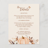 Herfst Terracotta Bloemen Trouwdetails Informatiekaartje (Voorkant)