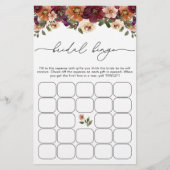 Herfst Terracotta Bloemen Vrijgezellenfeest Bingo  (Voorkant)