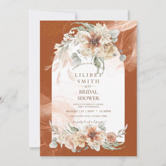 Herfst Terracotta Bloemengruis Pampasgras BRUIDSSC (Voorkant)