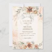 Herfst Terracotta Bloemige Pampas Gras BRUILOFT (Voorkant)