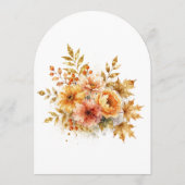 Herfst Terracotta Boho Bloemig Goud Glitter Bruilo Kaart (Achterkant)