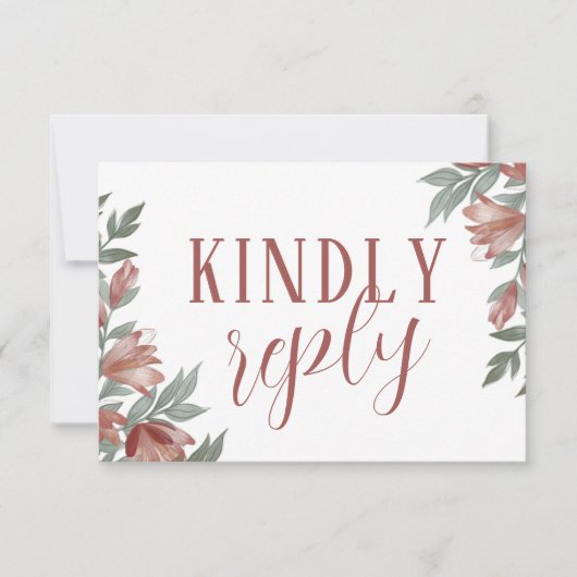Herfst Terracotta Botanische RSVP bruiloft (Voorkant)