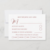 Herfst Terracotta Botanische RSVP bruiloft (Achterkant)