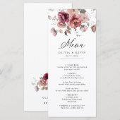 Herfst Terracotta Bourgondië aardachtig bloemenbru Menu (Voorkant / Achterkant)