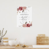 Herfst Terracotta Bourgondië Aardig welkomstbord Poster (Keuken)