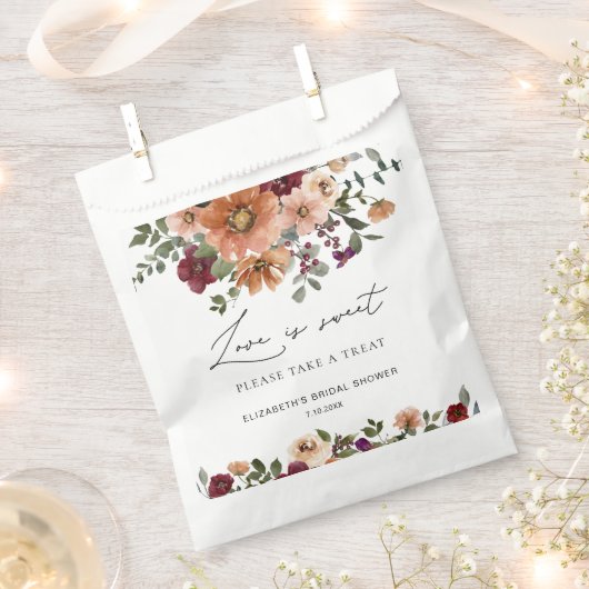 Herfst Terracotta Bourgondië Bloemige Liefde is Zo Bedankzakje (Geknipt)