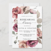 Herfst Terracotta Bourgondië Bloemige Oefenavondma Kaart (Voorkant)