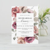 Herfst Terracotta Bourgondië Bloemige Oefenavondma Kaart (Staand voorkant)