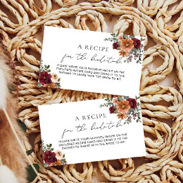 Herfst Terracotta Bourgondië Floral Bridal Recept Informatiekaartje