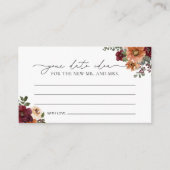 Herfst Terracotta Bourgondië Floral Date Nachtidee Informatiekaartje (Voorkant)