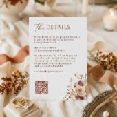 Herfst Terracotta Bruiloft Details QR Code Informatiekaartje