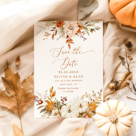 Herfst terracotta bruiloft Save the Date Kaart