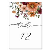 Herfst Terracotta Burgundy Floral Wedding Kaart (Achterkant)