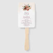 Herfst Terracotta Burgundy Floral Wedding Programm Handwaaier