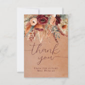 Herfst Terracotta Droge Bloemen Pampas Grass Dank  Kaart (Voorkant)