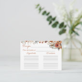 Herfst Terracotta Elegant Vrijgezellenfeest Recept Informatiekaartje (Staand voorkant)